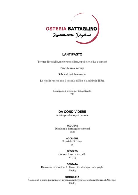 GUSTOMIX à Dogliani MENU / CARTE .